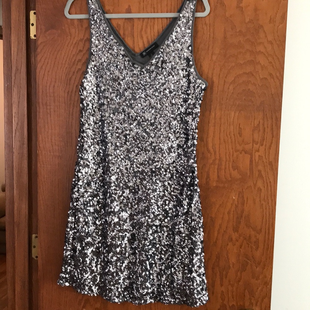 Sequin mini dress silver/ grey